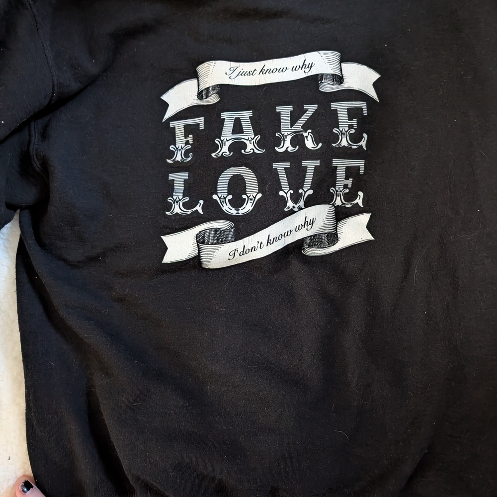 BTS Fake Love Black Graphic Sweatshirt